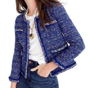 J. Crew Blue Tweed Blazer